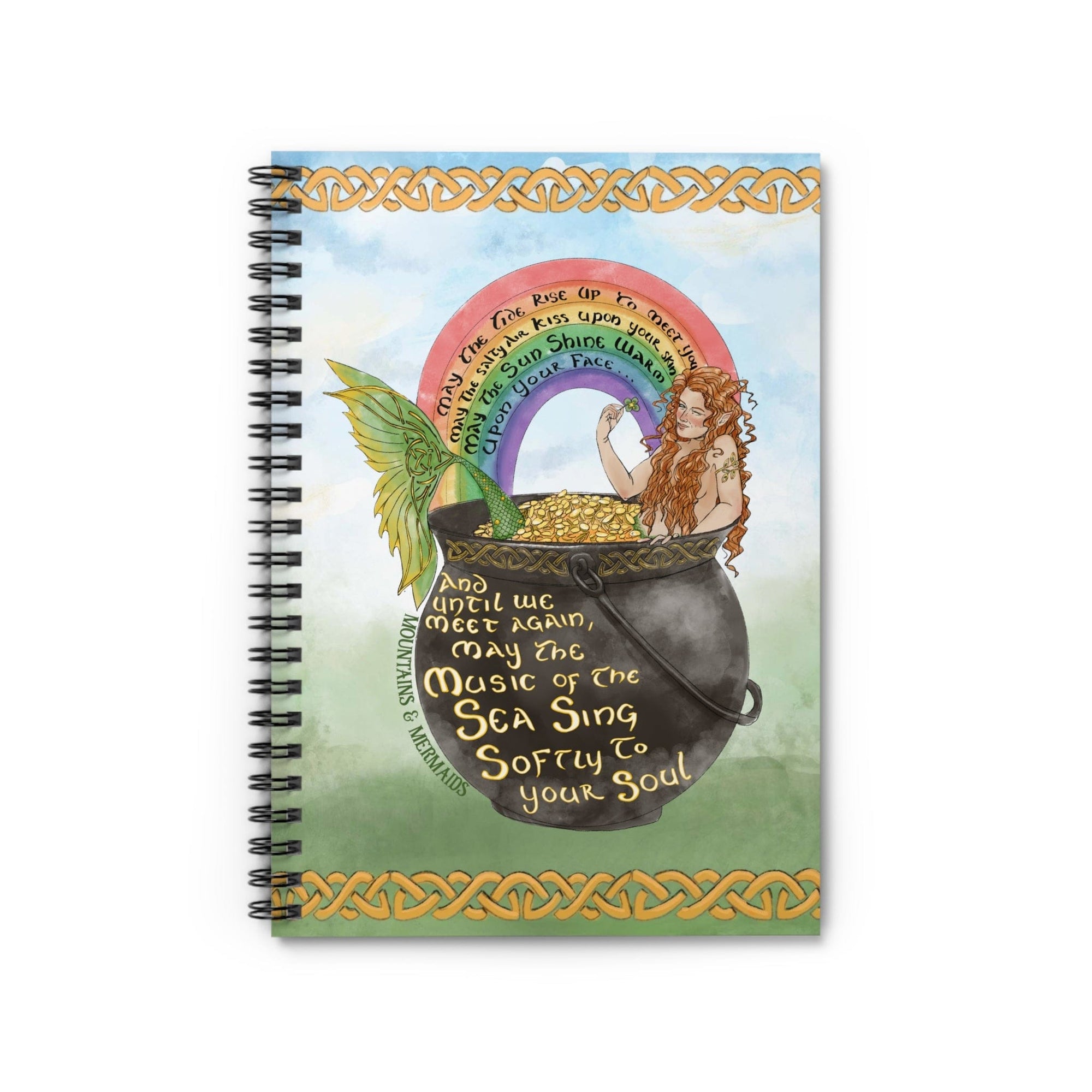 Celtic Knot Mermaid Spiral Notebook - Ruled Line - Mountains & Mermaids