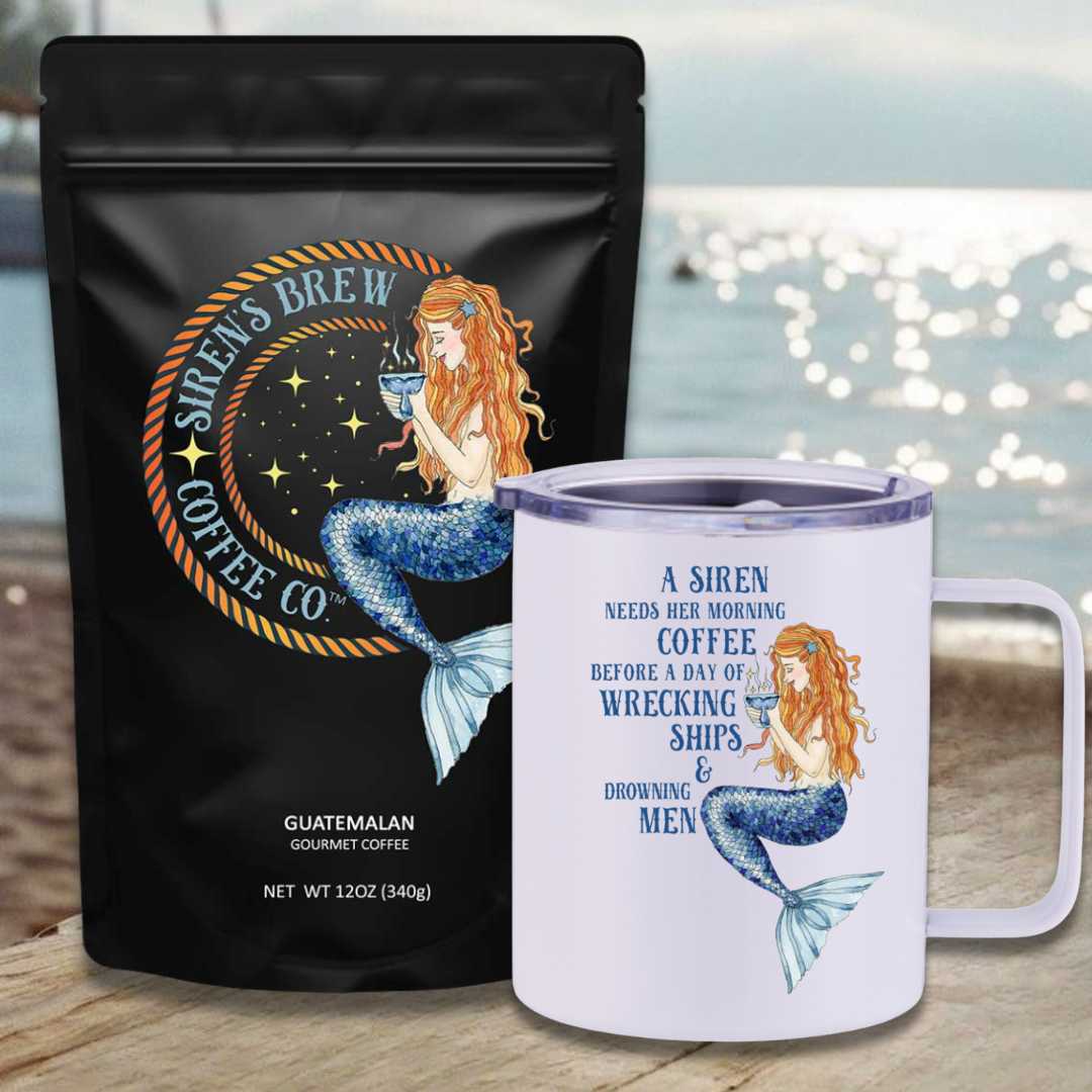Siren's Brew Guatemalan Medium Roast Travel Coffee Bundle - Mountains & Mermaids