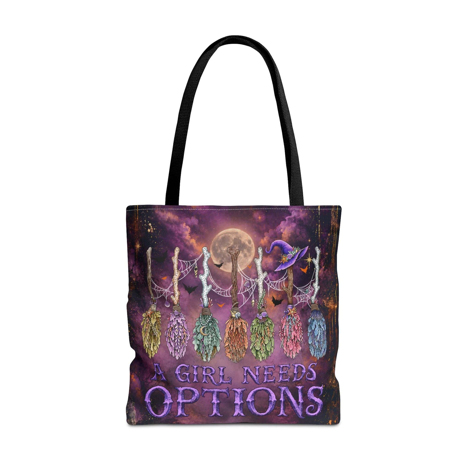 Mountains & Mermaids A Girl Needs Options Tote Bag 18" × 18'' / Black 12280934974410921567
