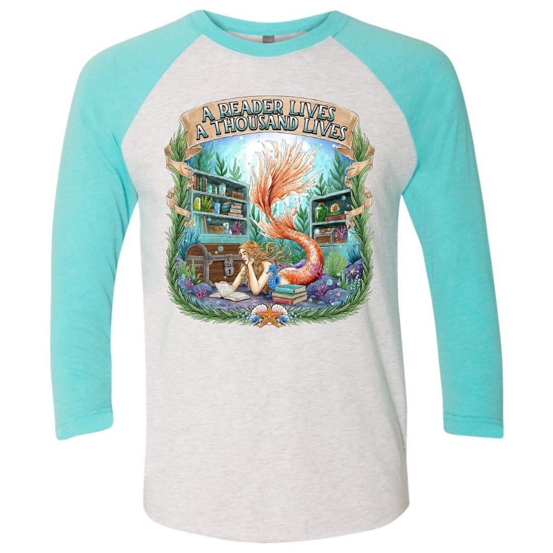 Mountains & Mermaids Bookish Mermaid Baseball T-Shirt Small / Tahiti
