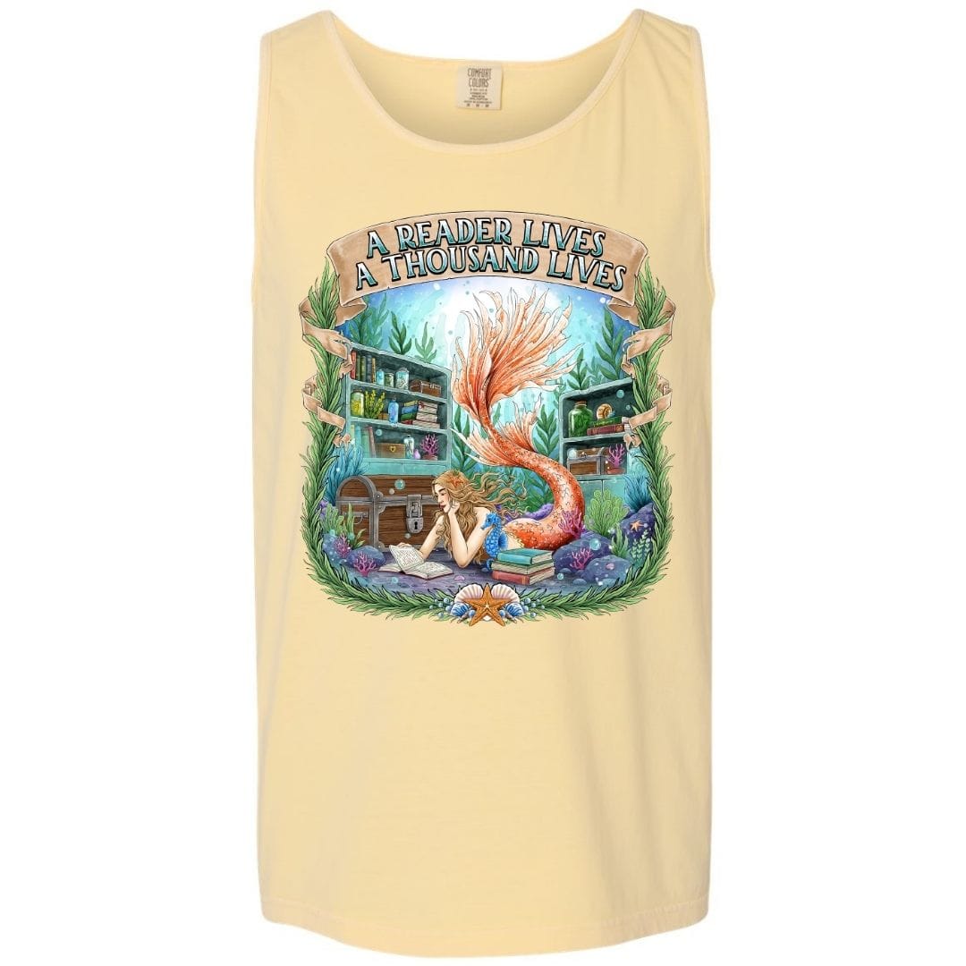 Mountains & Mermaids Bookish Mermaid Boyfriend Tank Small / Sunshine