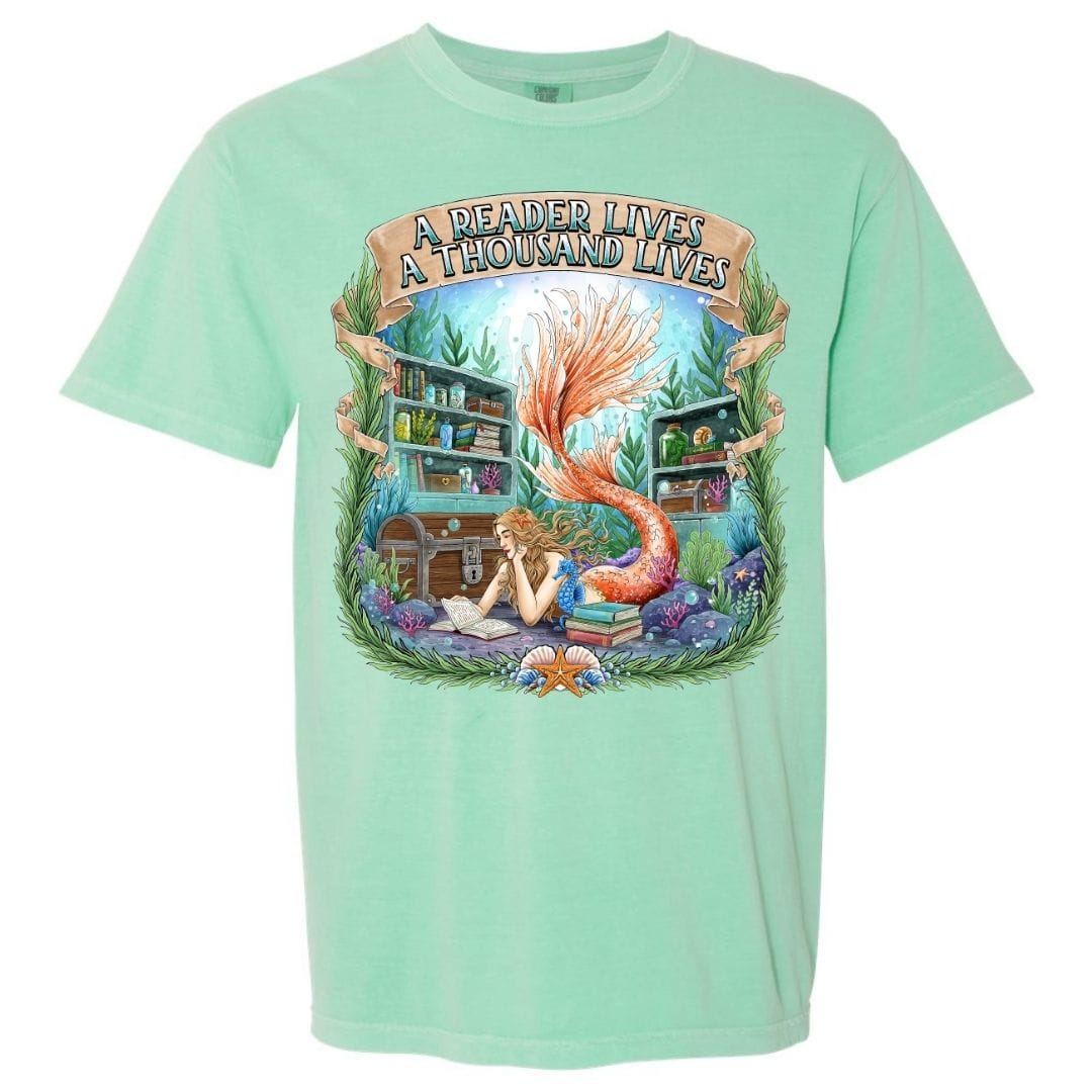Mountains & Mermaids Bookish Mermaid T-Shirt Small / Island Reef