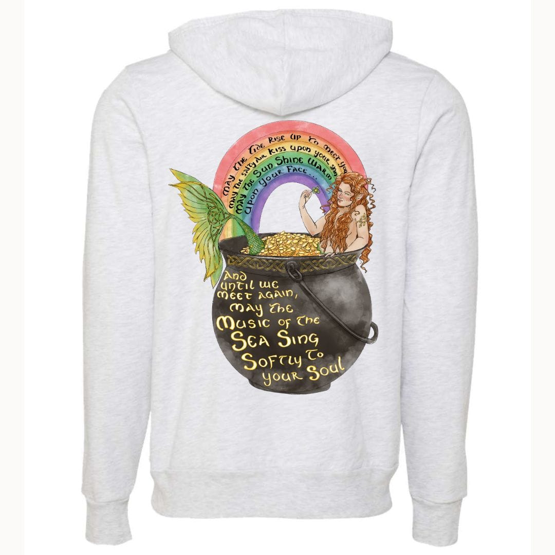 Mountains & Mermaids Celtic Mermaid Fleece Zip Hoodie Small / Ash Gray