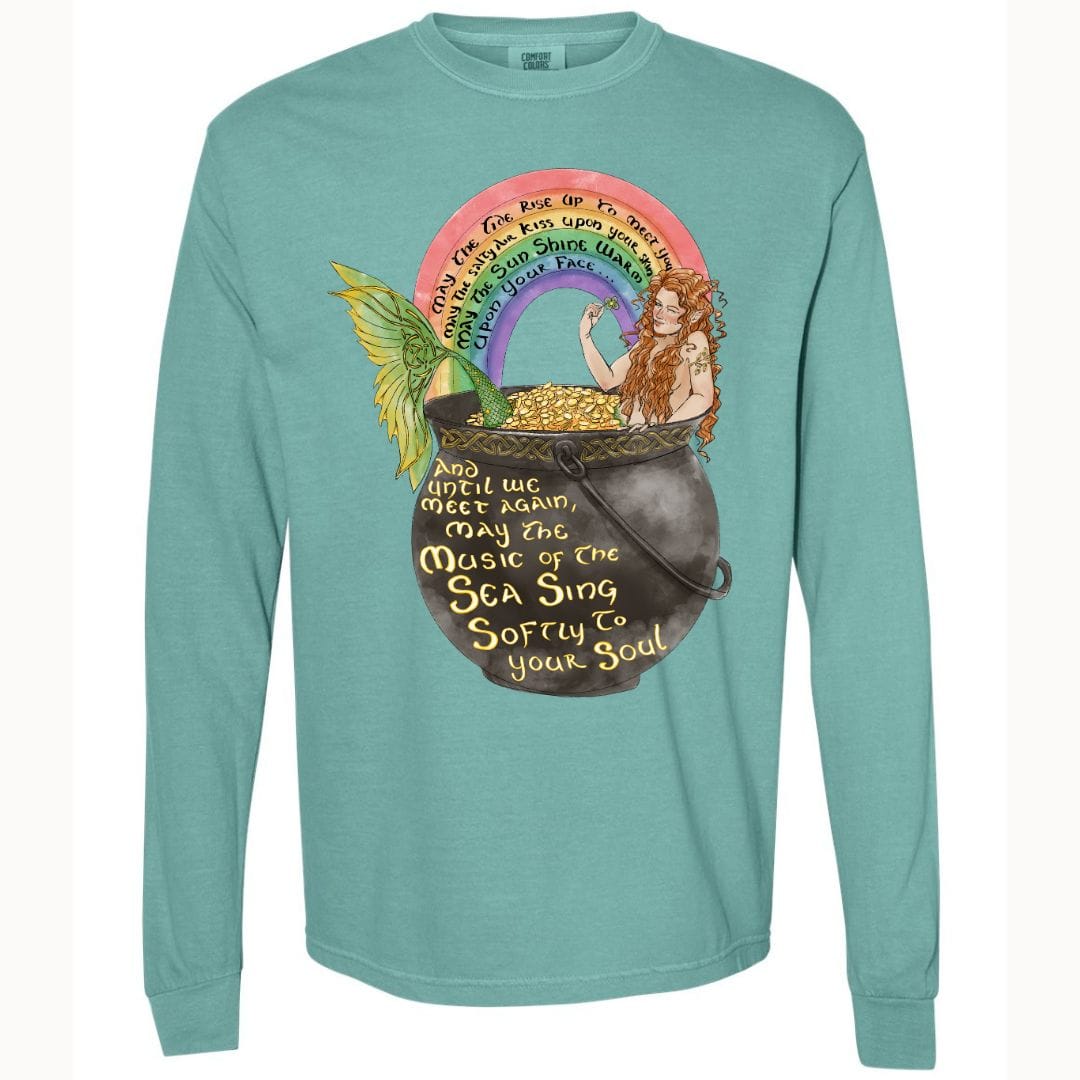 Mountains & Mermaids Celtic Mermaid Unisex Long Sleeve T-Shirt Small / Seafoam