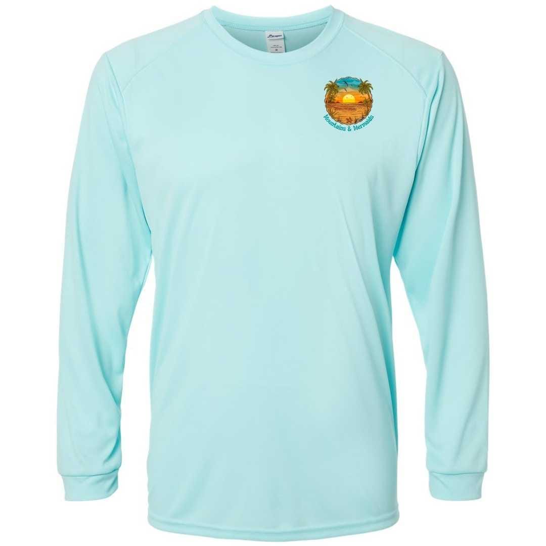 Mountains & Mermaids Chasing Sunsets Performance Sun Shirt (Aqua)