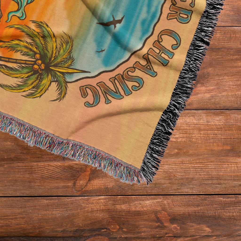 Mountains & Mermaids Chasing Sunsets Woven Blanket