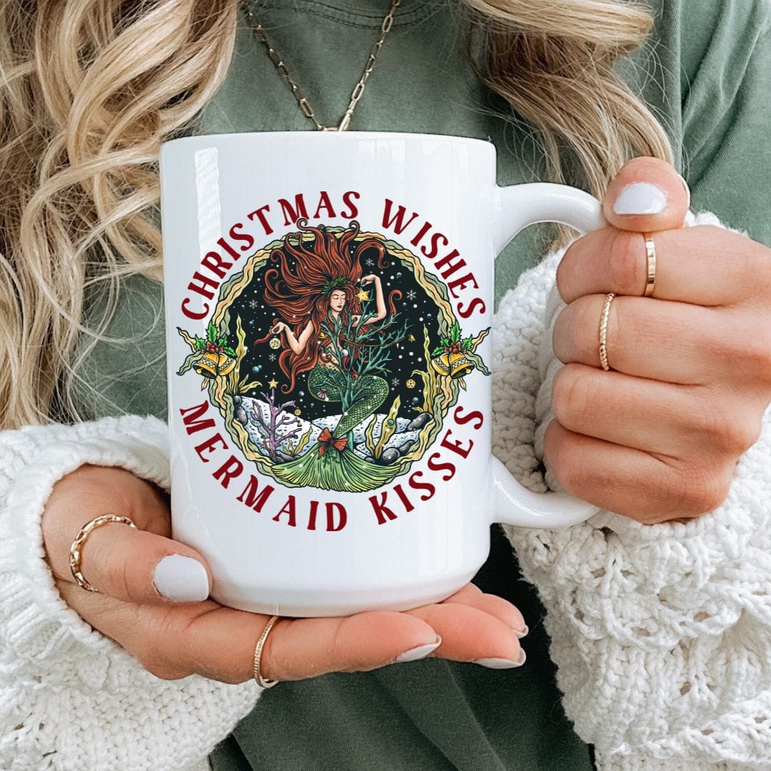 Mountains & Mermaids Christmas Mermaid Coffee Mug 15 oz MM2724