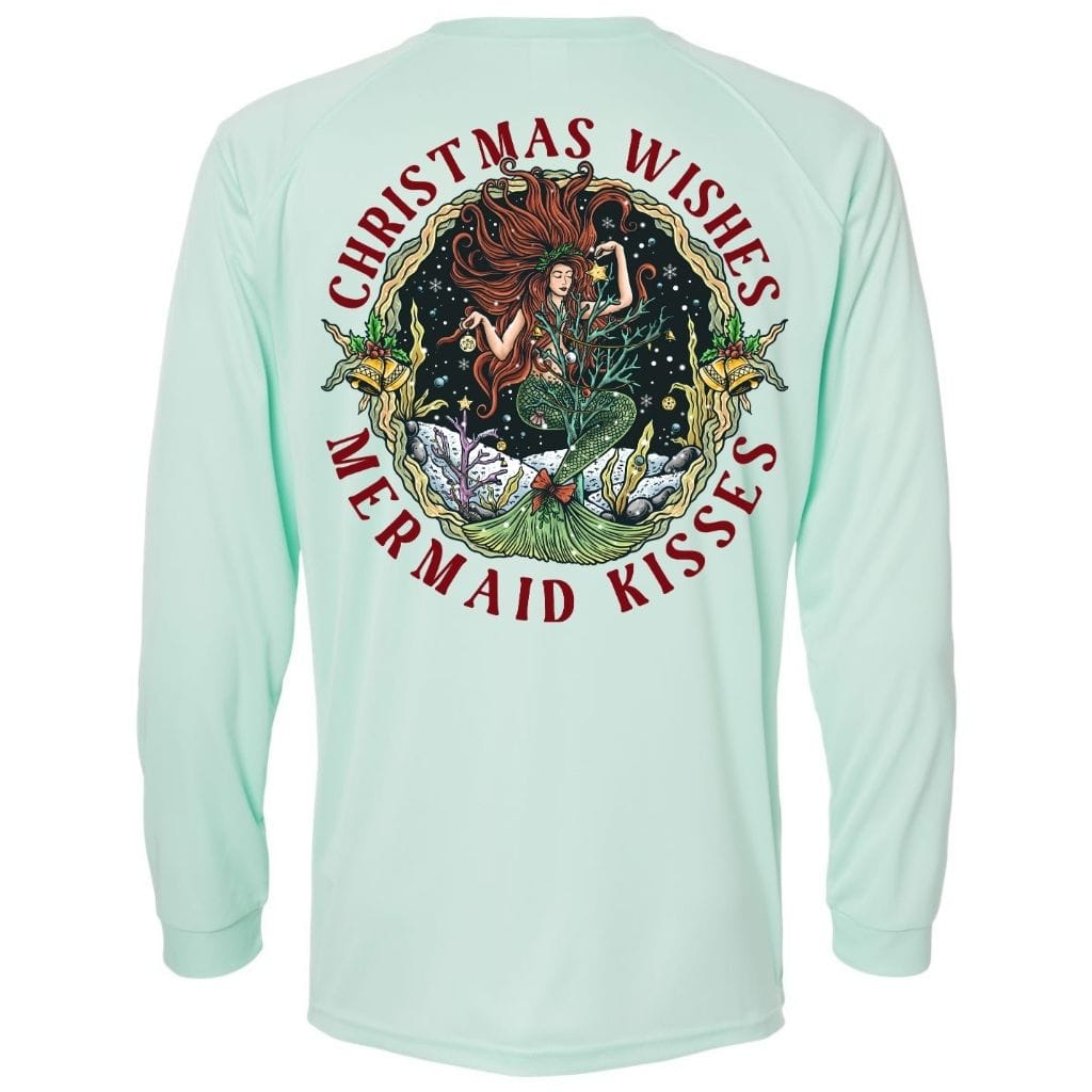 Mountains & Mermaids Christmas Mermaid Performance Sun Shirt Small / Mint