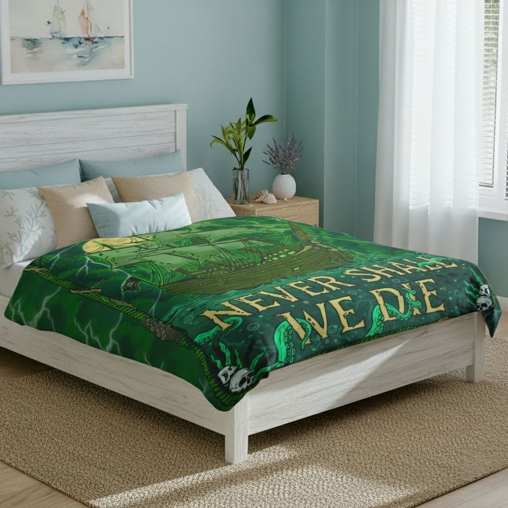 Mountains & Mermaids Flying Dutchman Plush Blanket