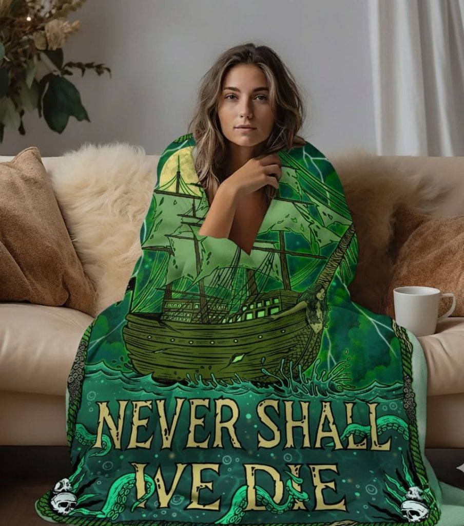 Mountains & Mermaids Flying Dutchman Plush Blanket