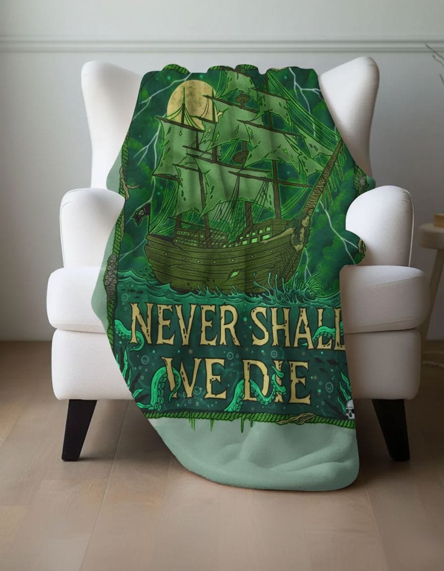 Mountains & Mermaids Flying Dutchman Plush Blanket