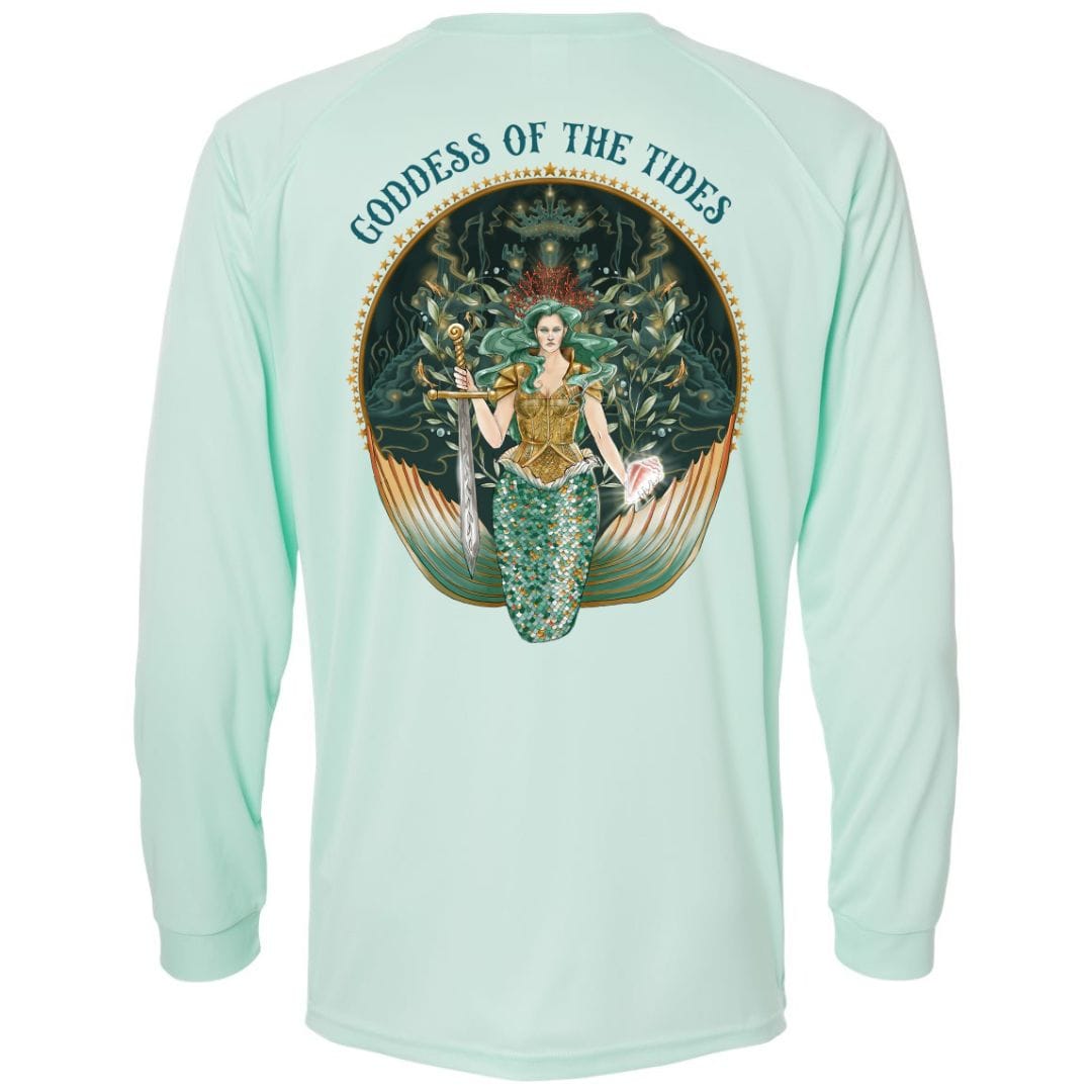 Mountains & Mermaids Goddess Of The Tides Performance Sun Shirt Small / Mint