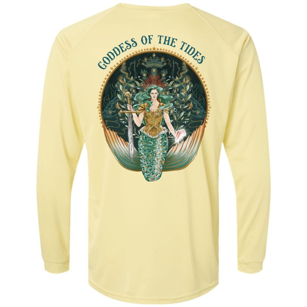 Mountains & Mermaids Goddess Of The Tides Performance Sun Shirt Small / Soft Yellow