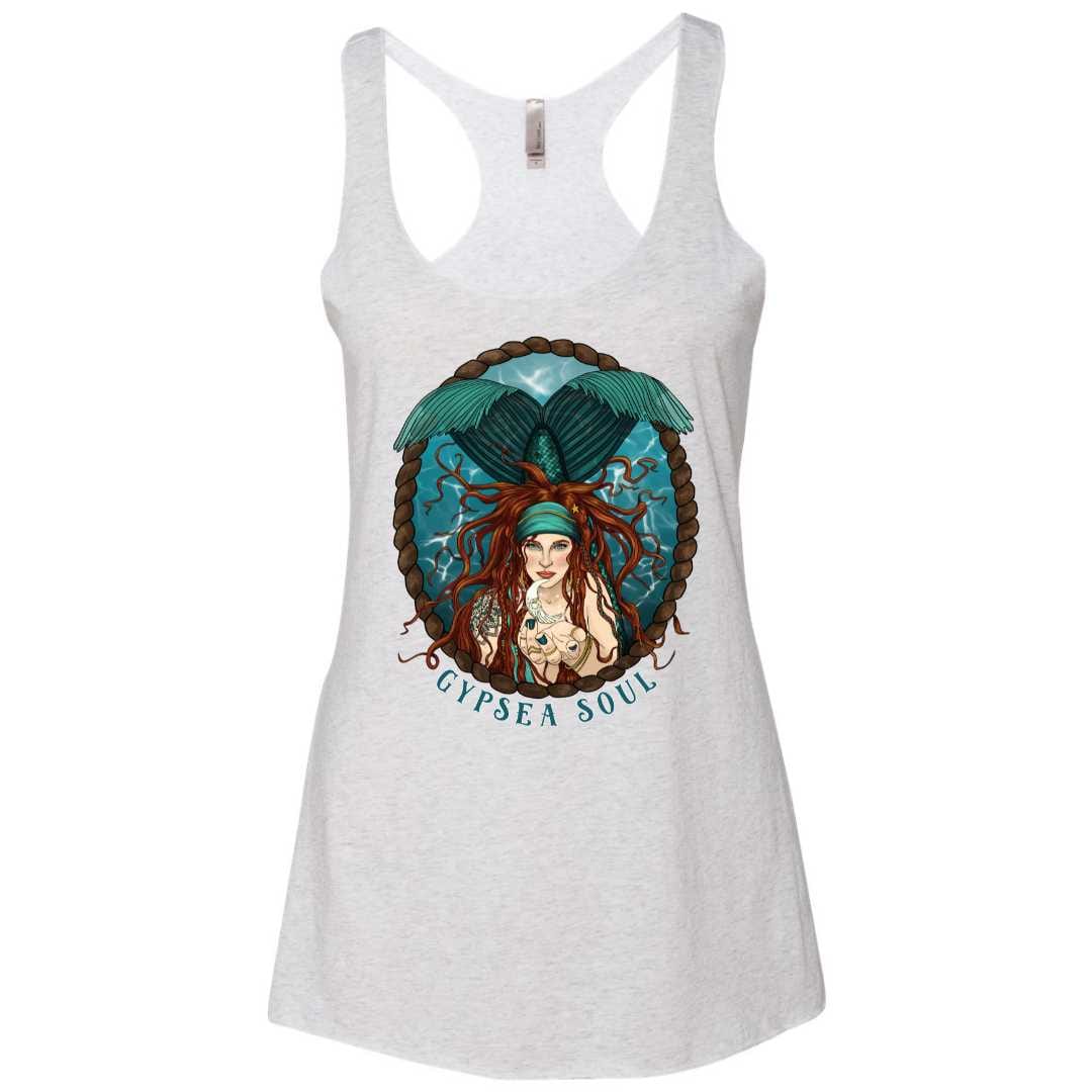 Mountains & Mermaids GypSea Soul Siren Racerback Tank - Heather White Small