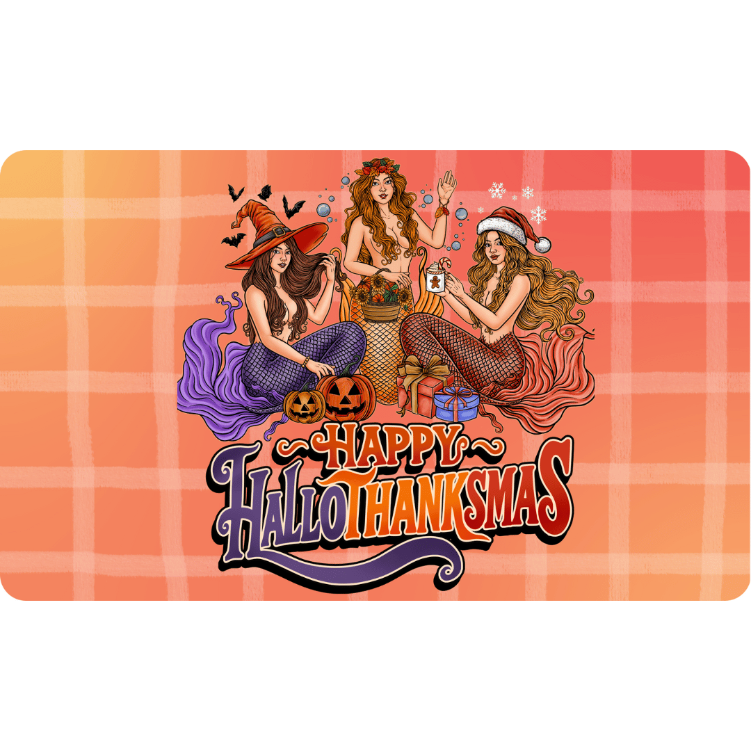 Mountains & Mermaids Happy HalloThanksMas Mermaids Doormat 18'' × 30'' 33251508810511293917