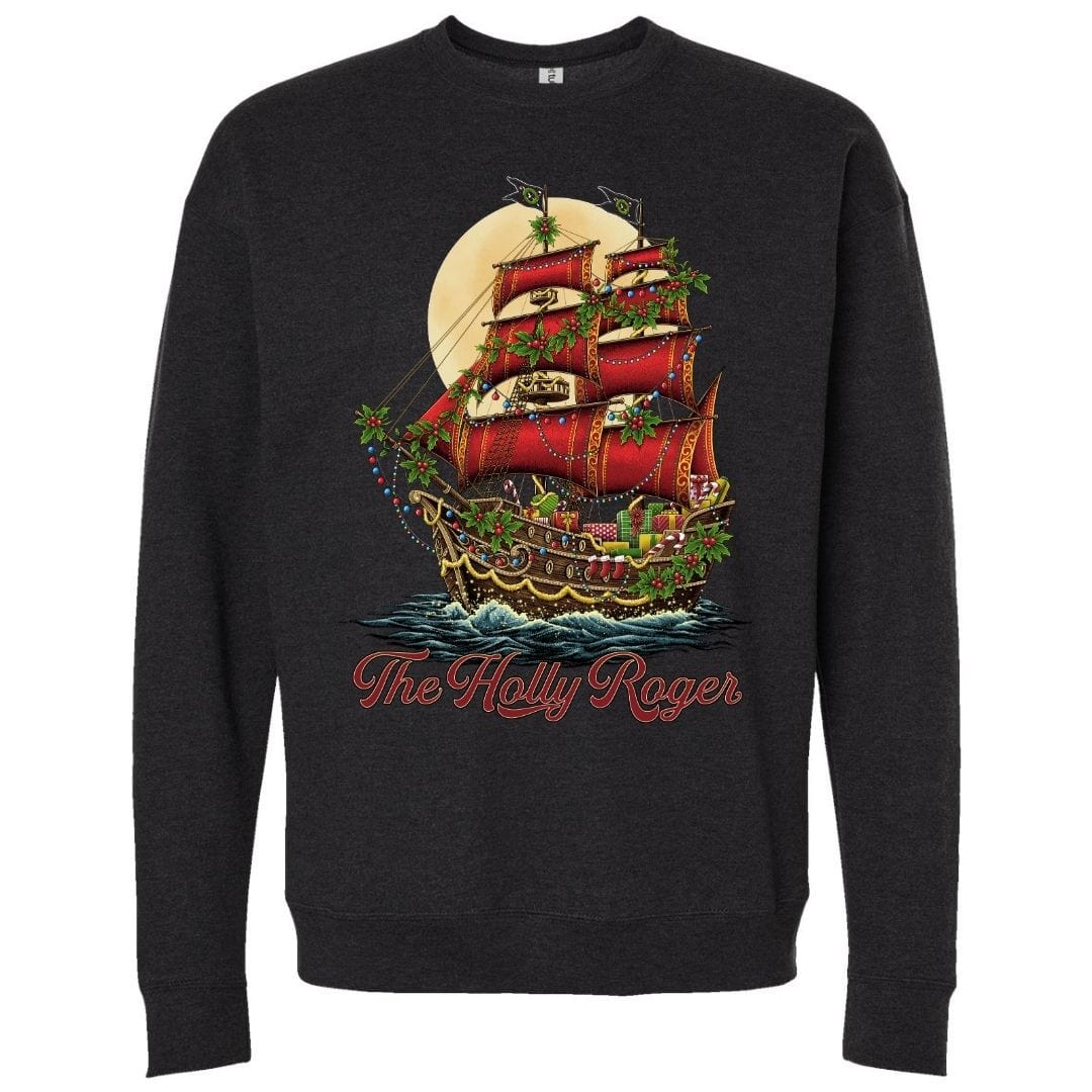 Mountains & Mermaids Holly Roger Crewneck Sweatshirt (Black) Small