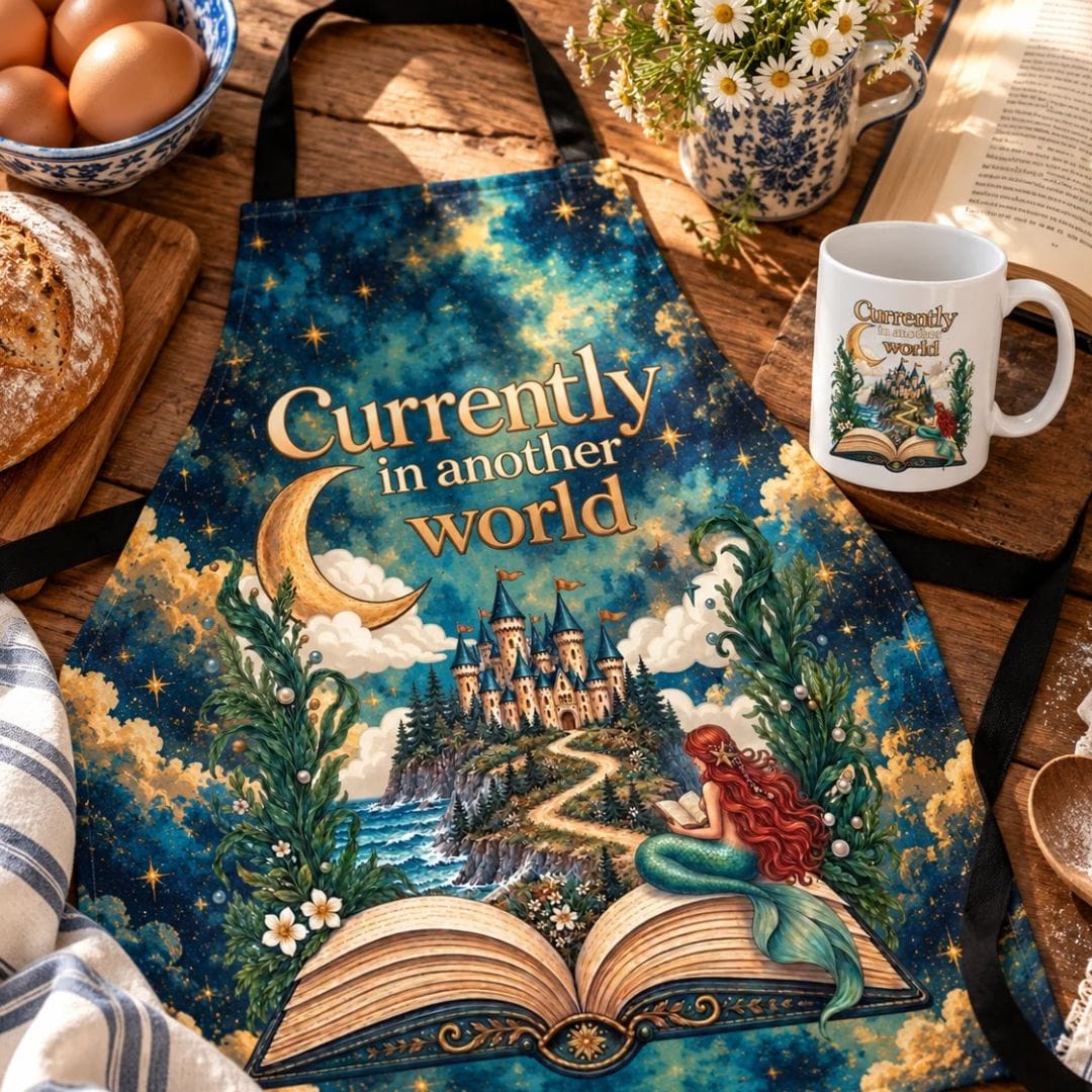 Mountains & Mermaids In Another World Apron 38942706854792559114