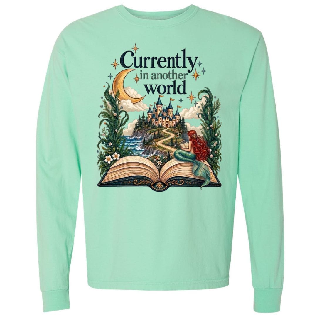 Mountains & Mermaids In Another World Long Sleeve T-Shirt Small / Island Reef
