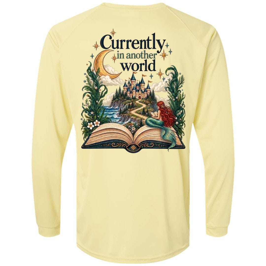 Mountains & Mermaids In Another World Unisex SPF Sun Shirt Small / Sunshine