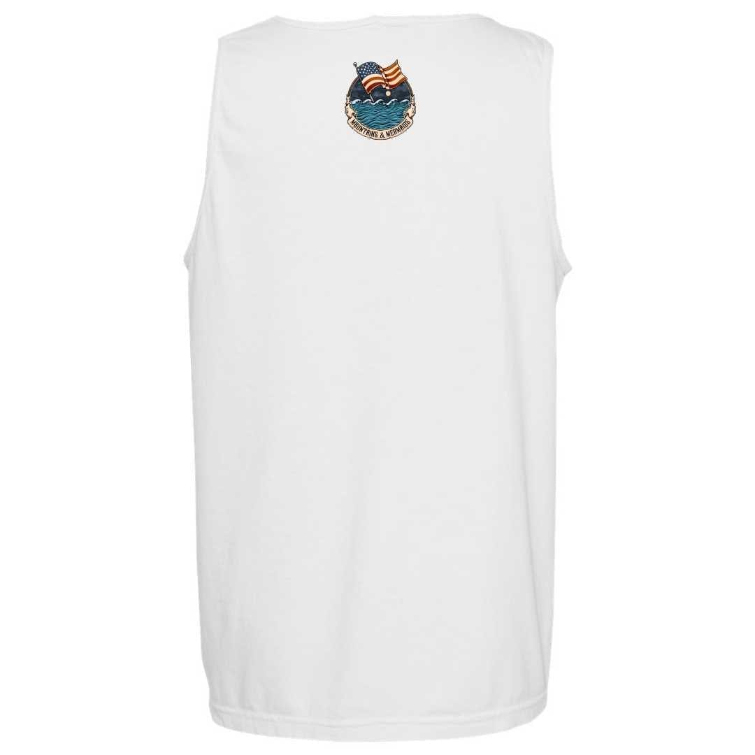 Mountains & Mermaids Lady Liberty Boyfriend Tank (White)