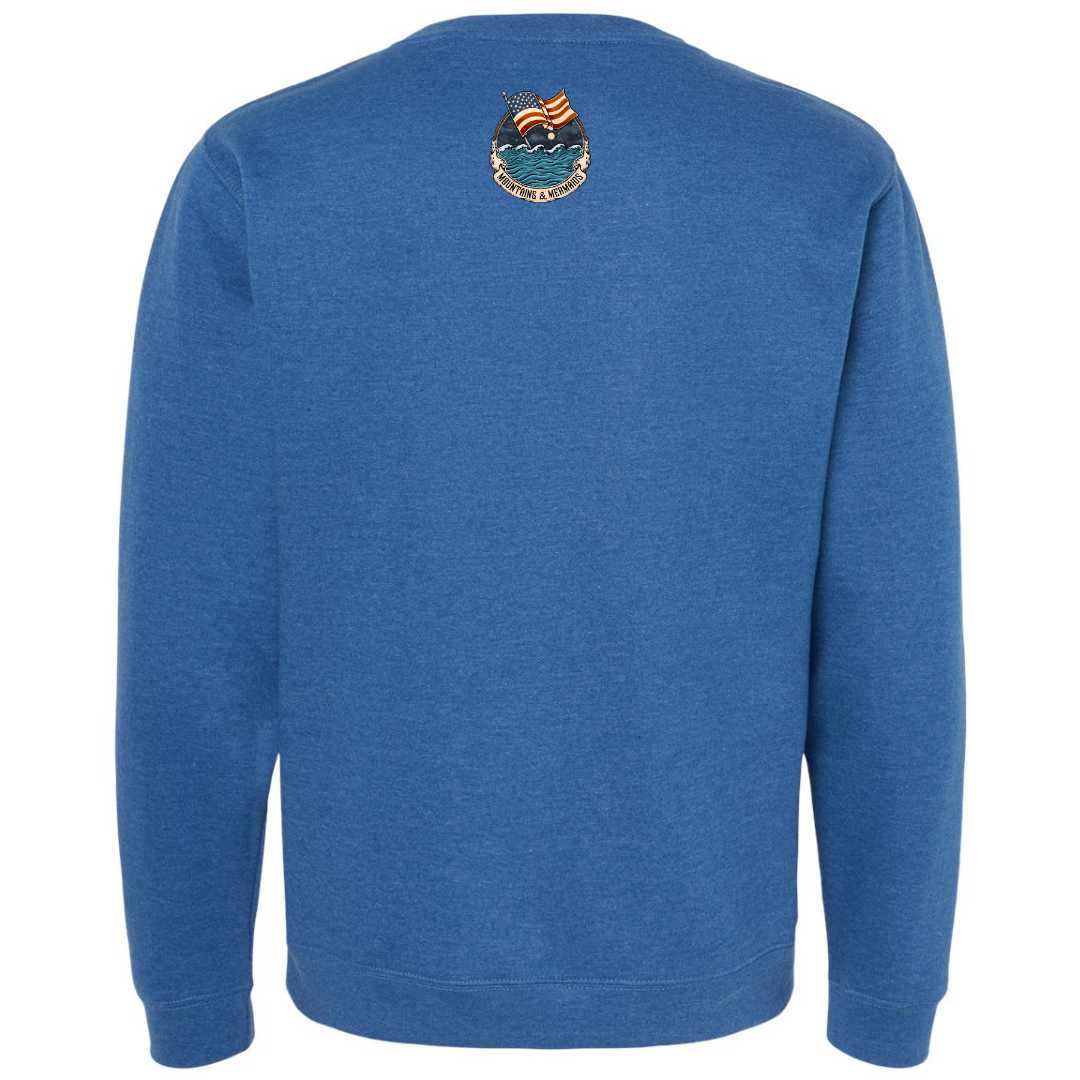 Mountains & Mermaids Lady Liberty Crewneck Sweatshirt (Cool Royal)