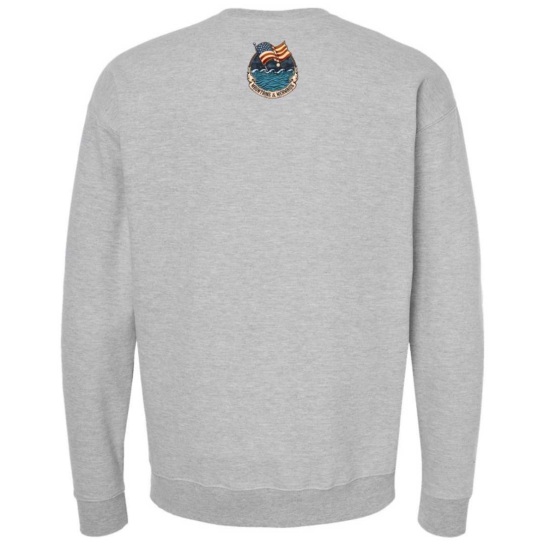 Mountains & Mermaids Lady Liberty Crewneck Sweatshirt (Heather Gray)