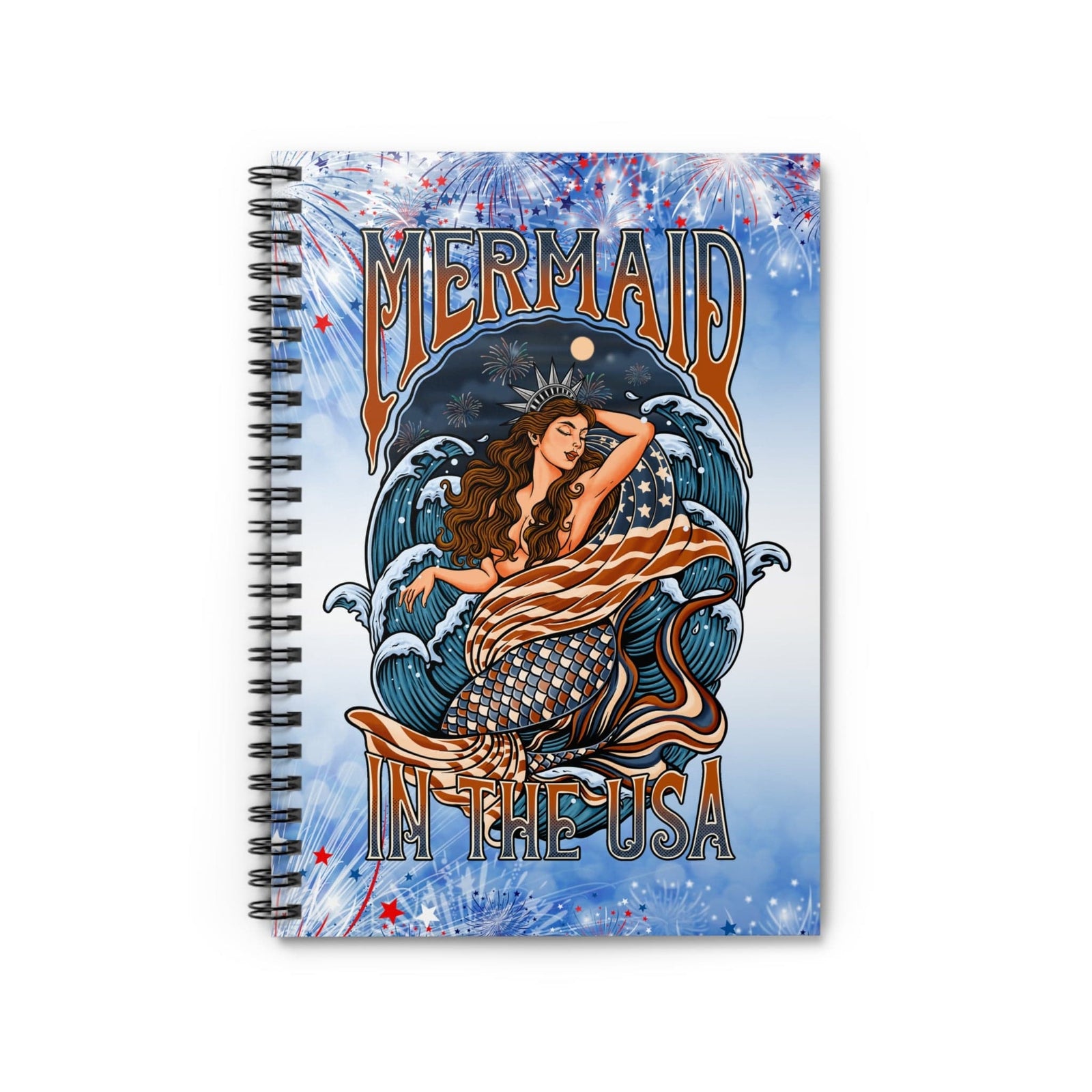 Mountains & Mermaids Lady Liberty Notebook One Size 15292093954333488272