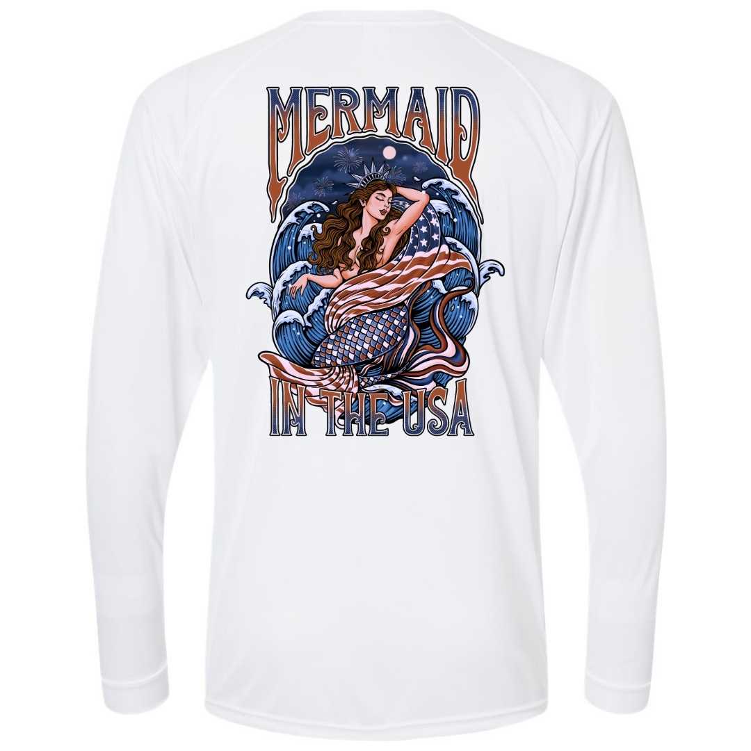Mountains & Mermaids Lady Liberty Performance Sun Shirt (White) Small MM4711