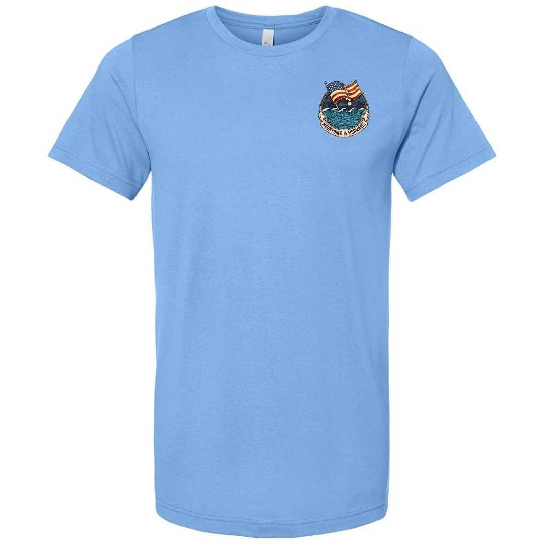 Mountains & Mermaids Lady Liberty Short Sleeve T-Shirt (Carolina Blue)