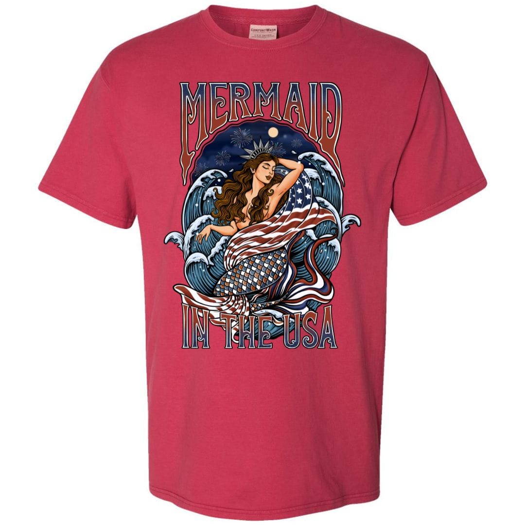 Mountains & Mermaids Lady Liberty Short Sleeve T-Shirt Small / Heather Red