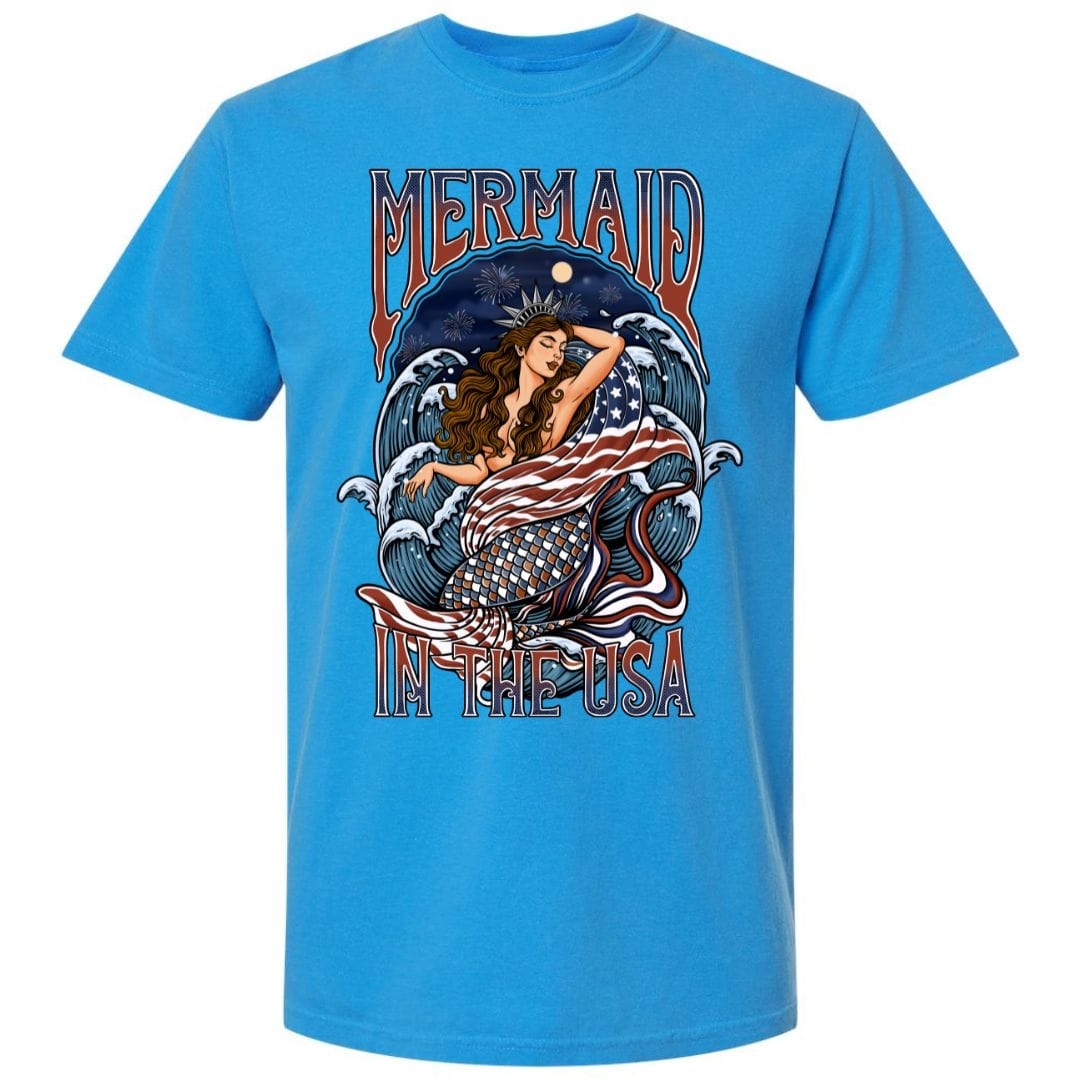 Mountains & Mermaids Lady Liberty Short Sleeve T-Shirt Small / Royal Caribe MM4747