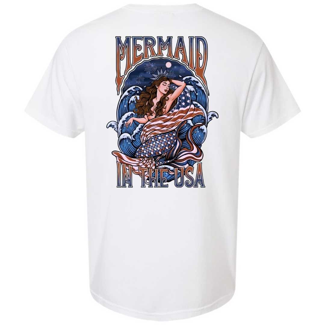 Mountains & Mermaids Lady Liberty Short Sleeve T-Shirt (White) Small MM4747