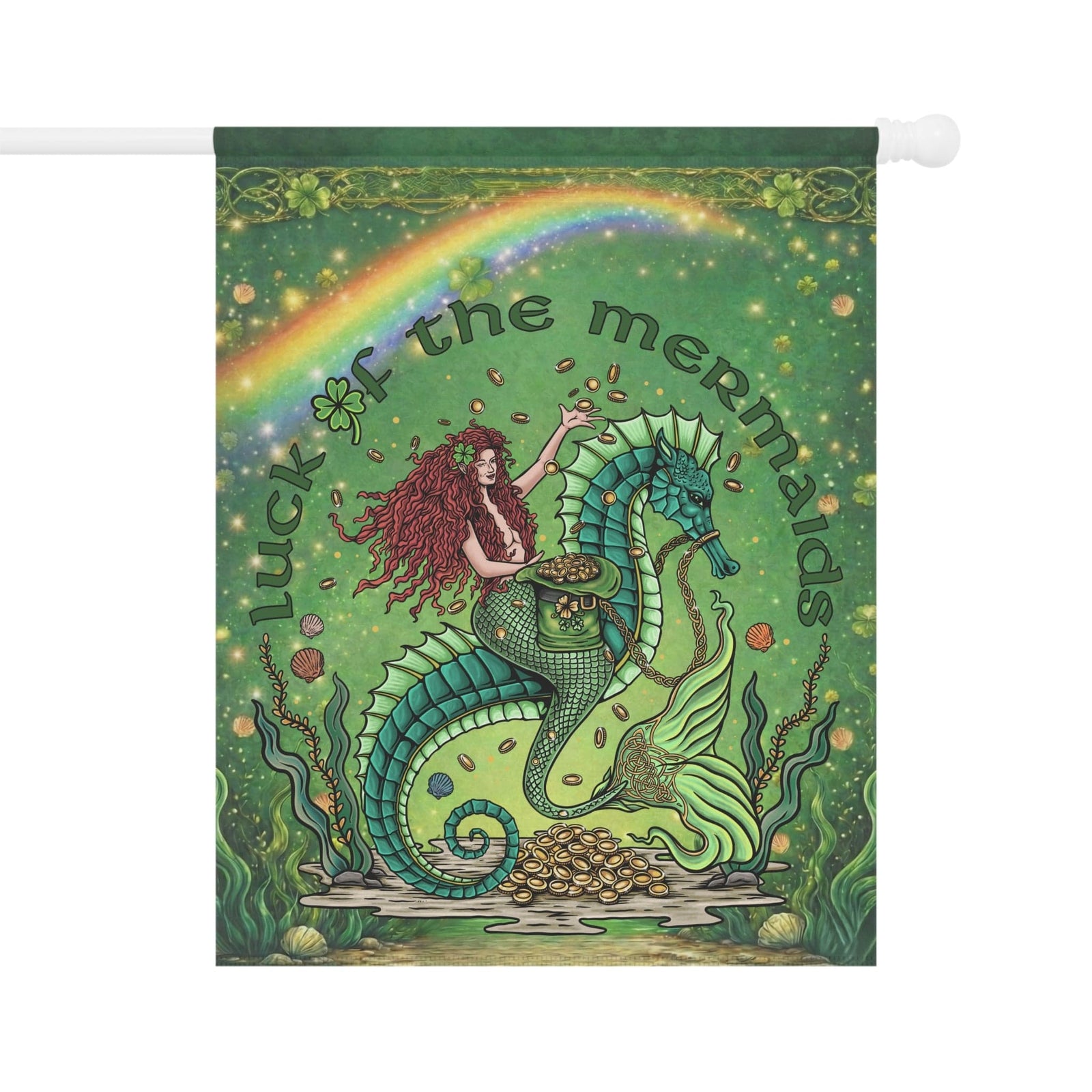 Mountains & Mermaids Luck of the Mermaids House Flag 24.5'' × 32'' 12539343117246106312