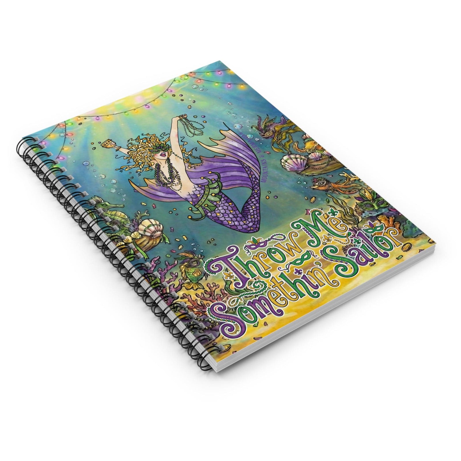 Mountains & Mermaids Mardi Gras Mermaid Notebook One Size 32978655453249212757