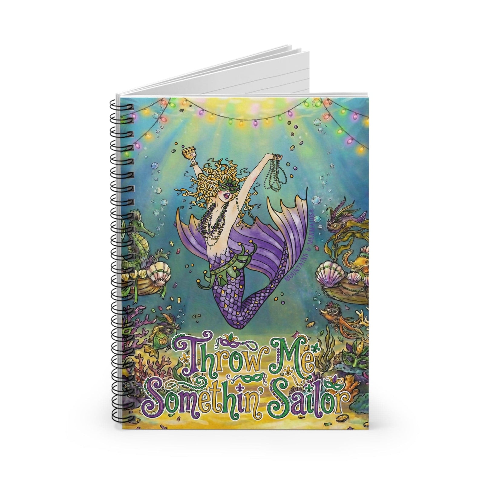 Mountains & Mermaids Mardi Gras Mermaid Notebook One Size 32978655453249212757