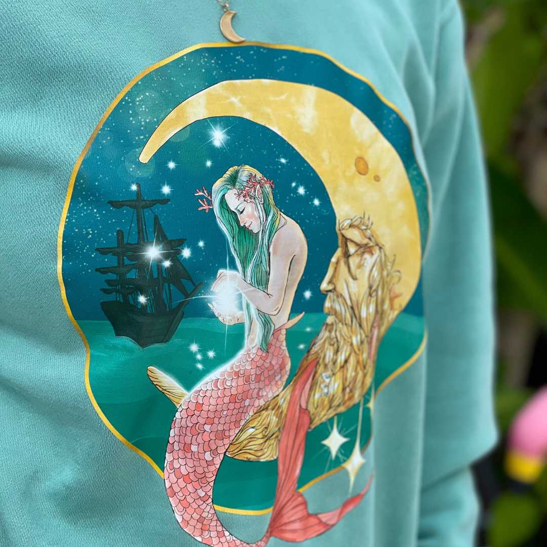 Mountains & Mermaids Mermaid In The Moon Crewneck Sweatshirt