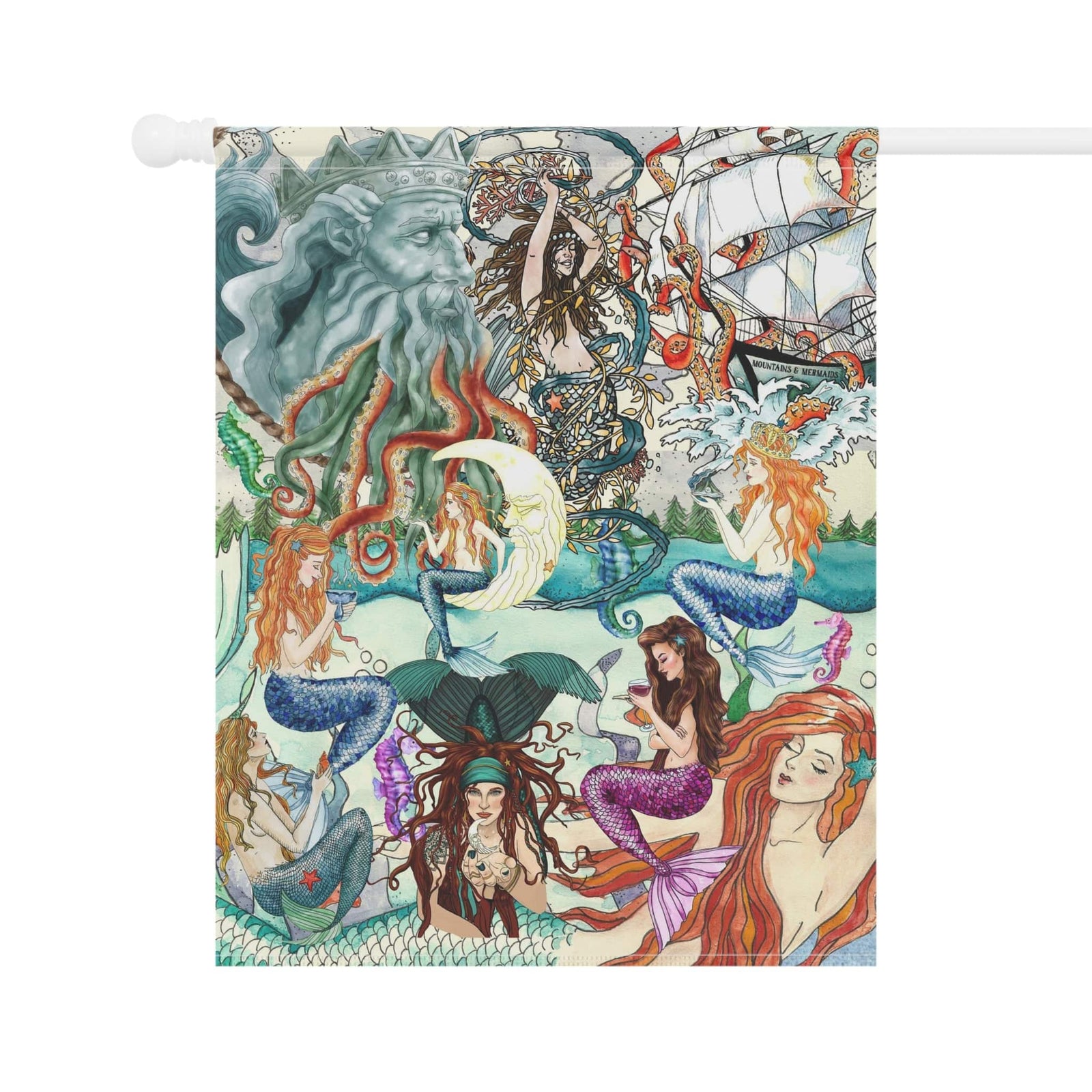 Mountains & Mermaids Mermaid Tribe Flag 24.5'' × 32'' 22375422388936143725