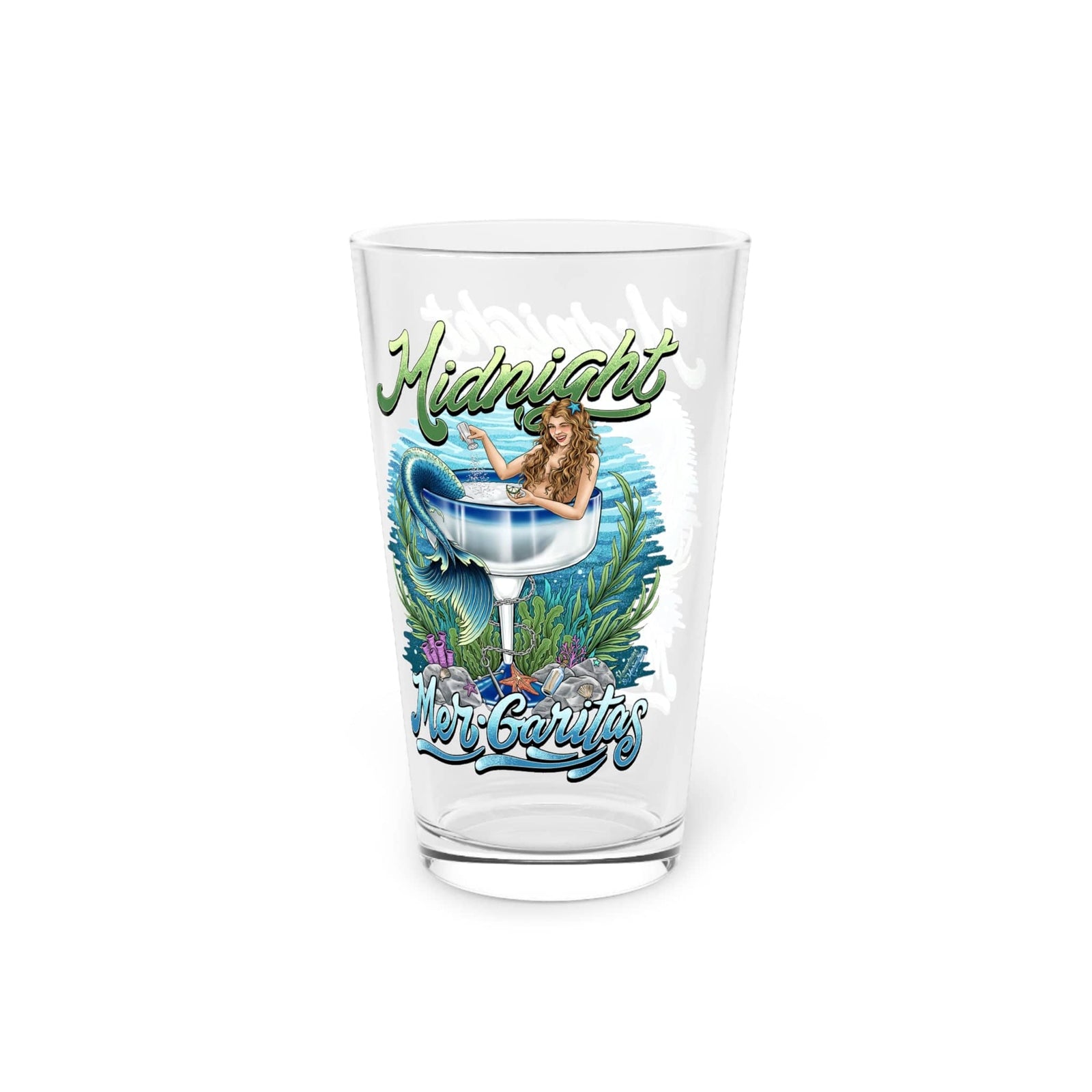 Mountains & Mermaids Midnight Mergaritas Pint Glass, 16oz 16oz 33660105957073567166