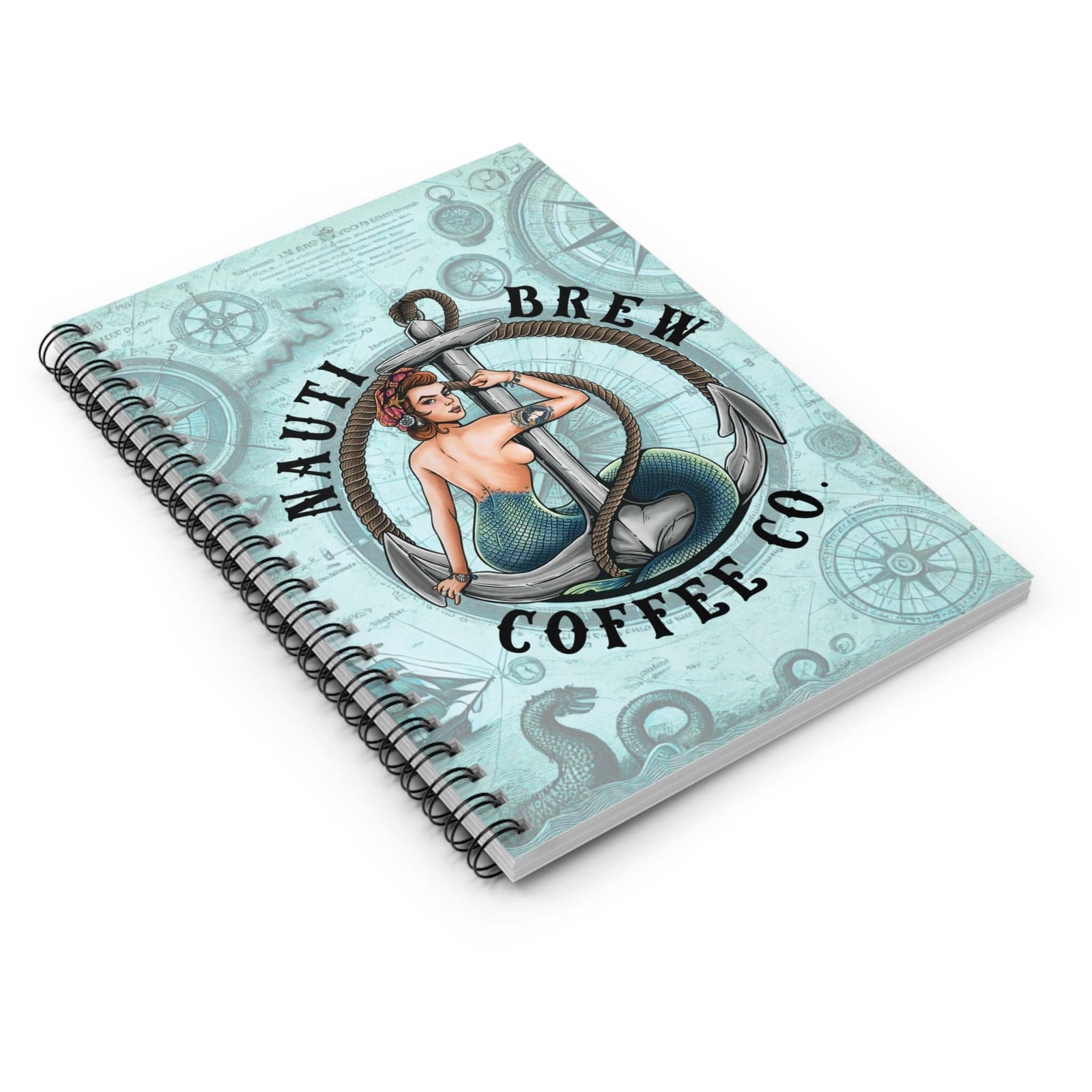 Mountains & Mermaids Nauti Brew Coffee Co. Spiral Notebook One Size 12794854590520815585