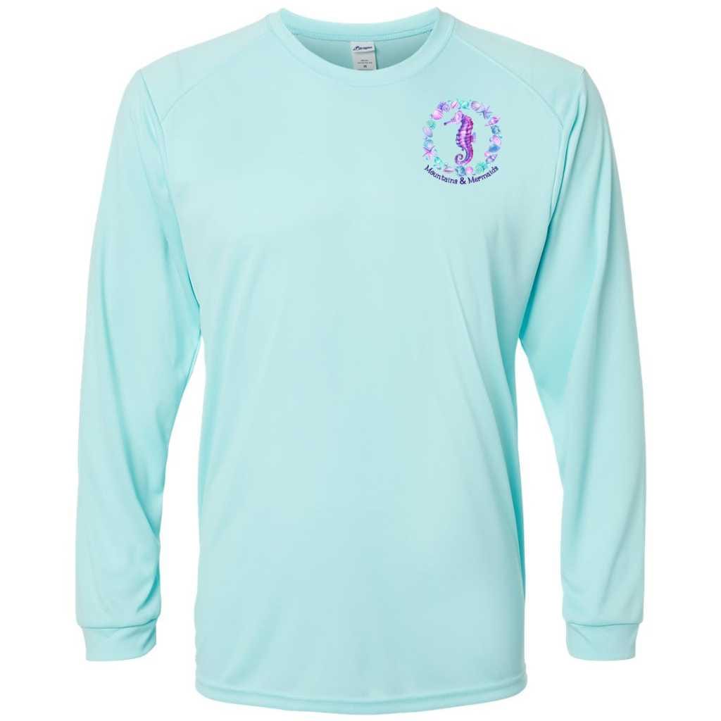 Mountains & Mermaids Ocean Soul Performance Sun Shirt (Aqua)