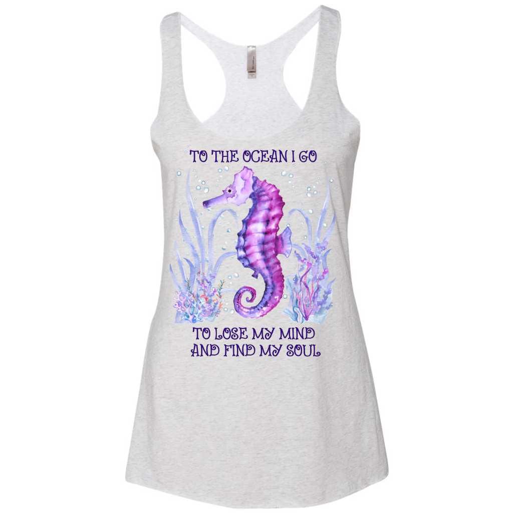 Mountains & Mermaids Ocean Soul Racerback Tank (Heather White) Small MM4194