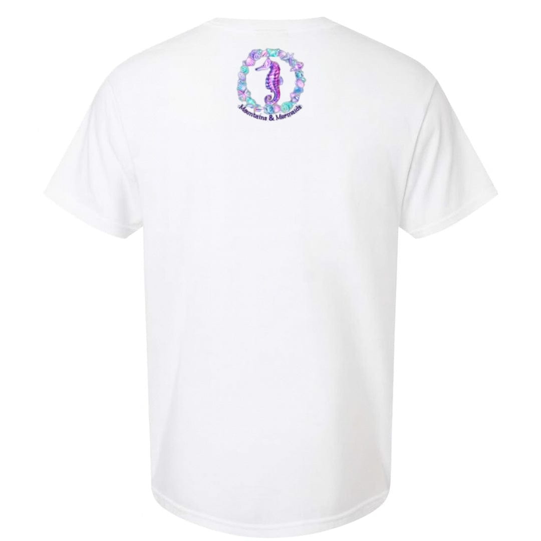 Mountains & Mermaids Ocean Soul Short Sleeve T-Shirt (White)