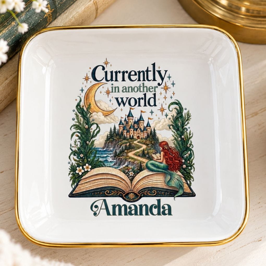 Mountains & Mermaids Personalized In Another World Jewelry Dish Personalized apod-14784418