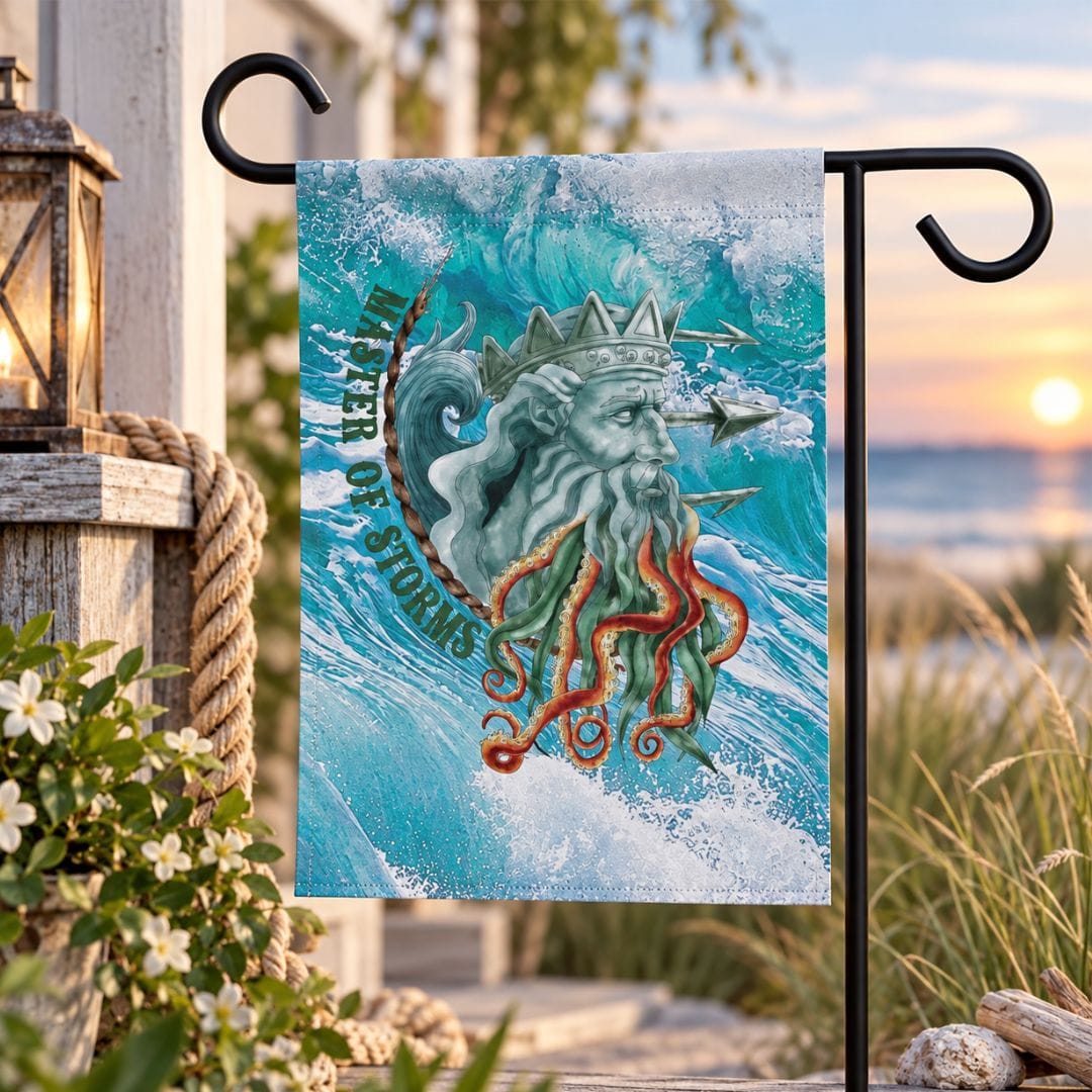 Mountains & Mermaids Poseidon House Flag 12'' × 18'' 12745064189407710593