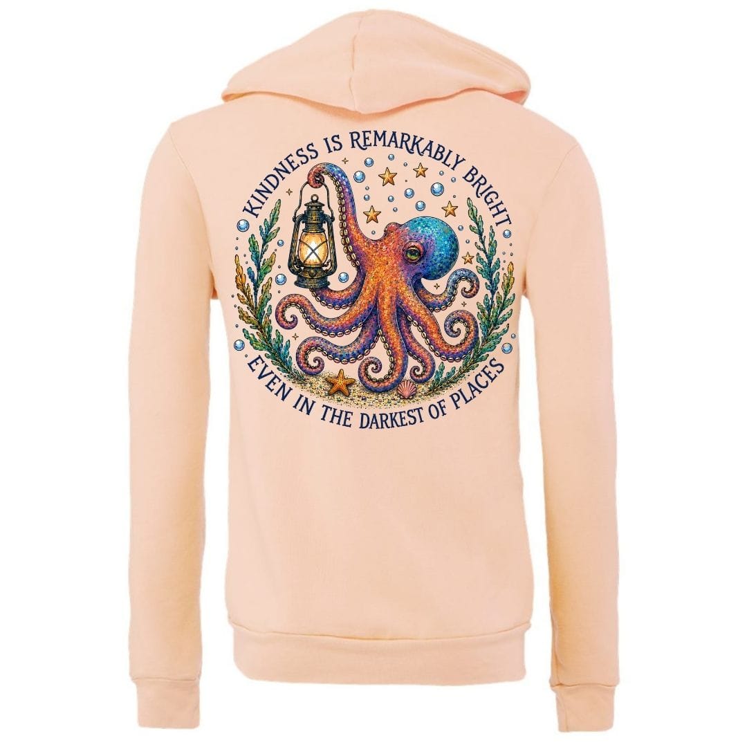 Mountains & Mermaids Remarkably Kind Fleece Zip Hoodie Small / Peachy