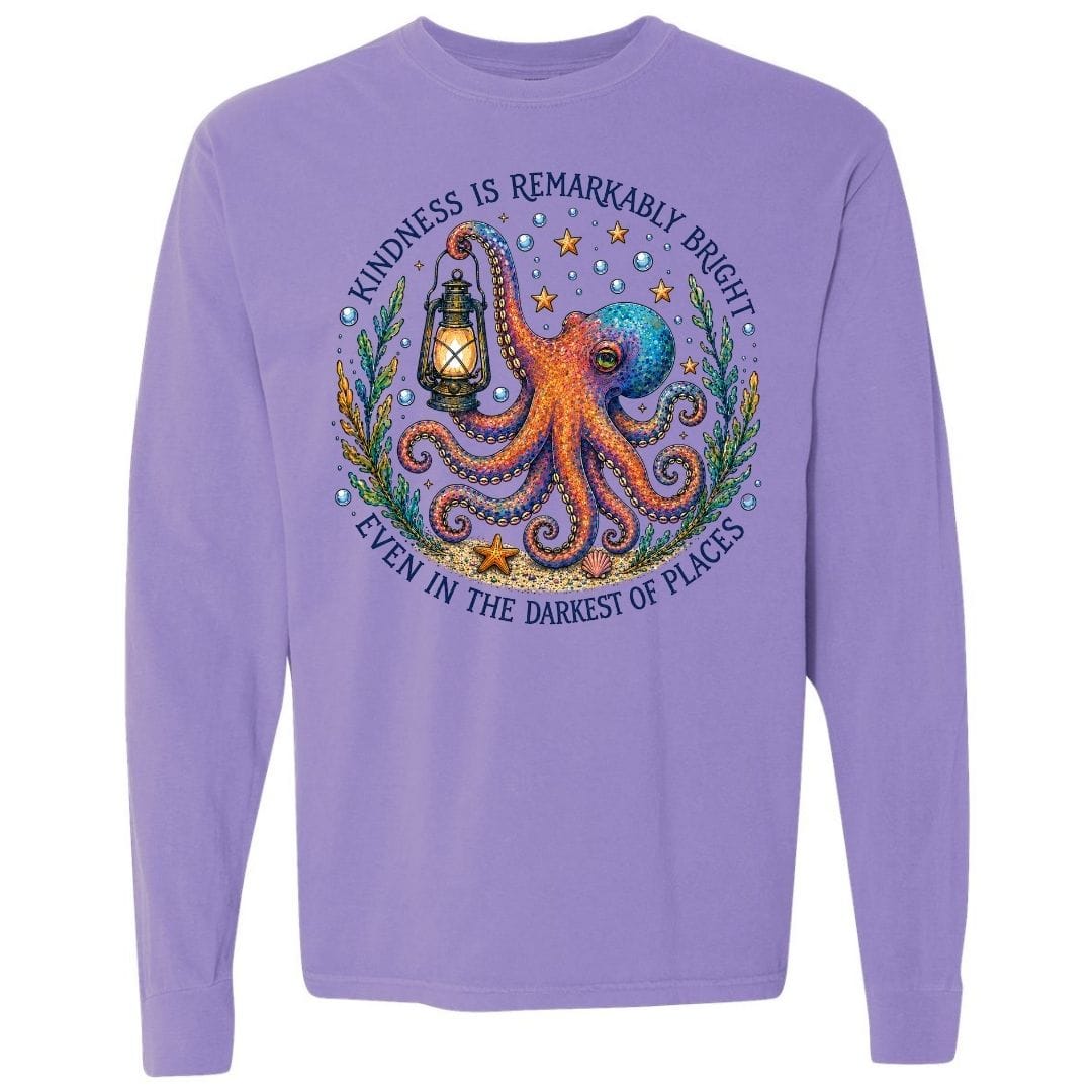 Mountains & Mermaids Remarkably Kind Long Sleeve T-Shirt Small / Violet