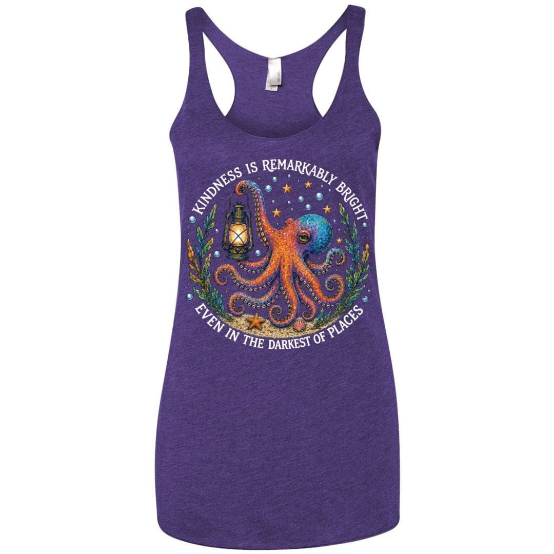 Mountains & Mermaids Remarkably Kind Racerback Tank Small / Purple