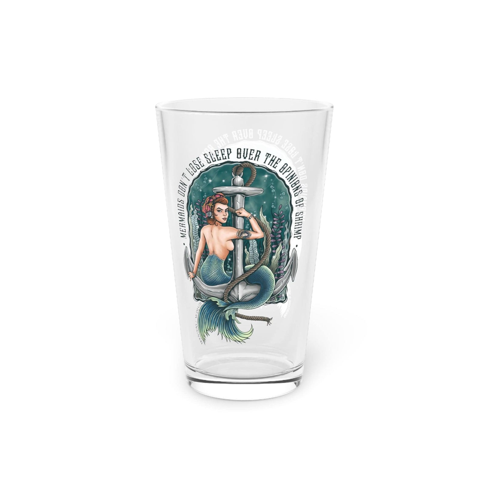 Mountains & Mermaids Rosie The Riveter Pint Glass, 16oz 16oz 54331703901224073957