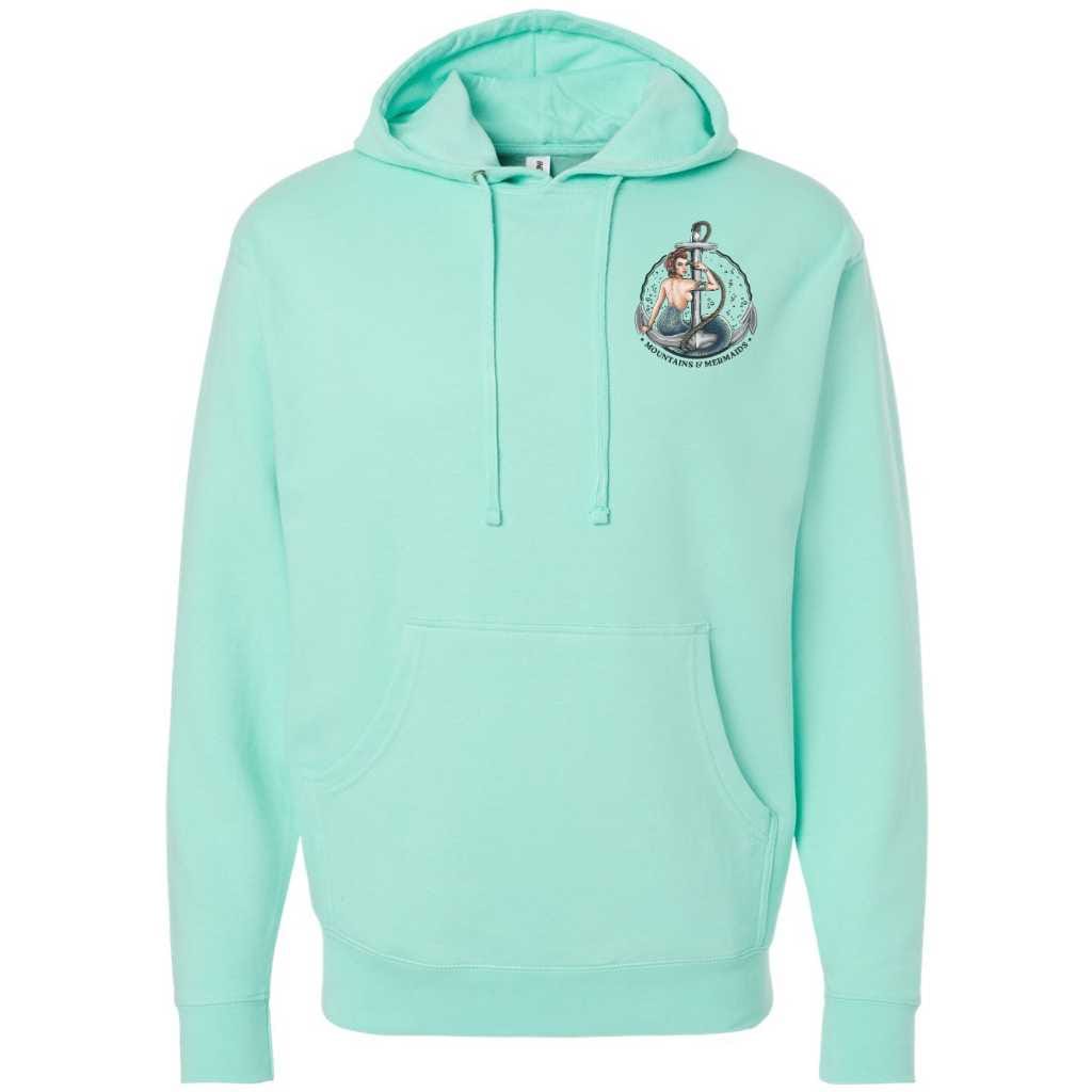 Mountains & Mermaids Rosie The Riveter Pullover Hoodie (Mint)