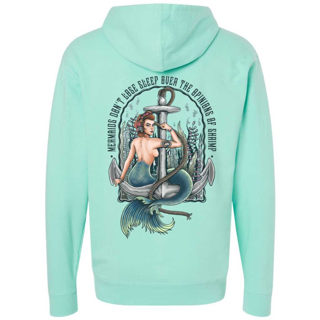 Mountains & Mermaids Rosie The Riveter Pullover Hoodie (Mint) Small MM3387